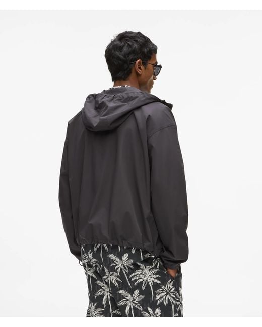 Karl Lagerfeld Black Hooded Zip-Up Jacket for men