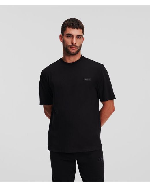 Karl Lagerfeld Black Logo Loungewear T-Shirt for men