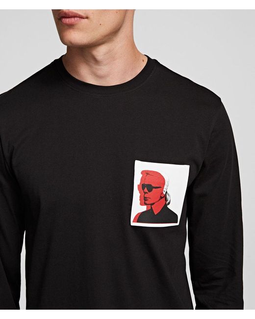 Karl Lagerfeld Cotton Karl Legend Longsleeve Tshirt in Black for Men