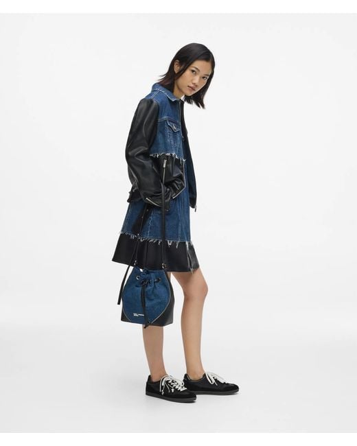 KL Jeans Blue Rebel Denim And Faux-Leather Bucket Bag