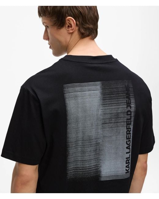 KL Jeans Black Relaxed Gradient Logo T-Shirt for men