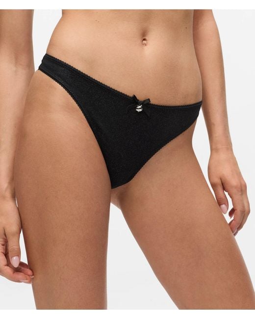 Karl Lagerfeld Natural Ikon Glitter Thong