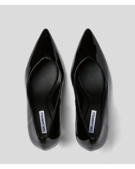 Karl Lagerfeld Black Premiere 90 Gloss Heels