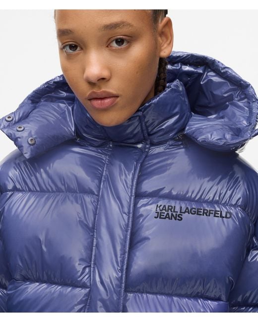 KL Jeans Blue Shiny Boxy Puffer Jacket