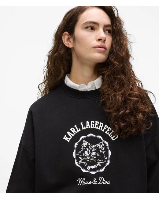 Karl Lagerfeld Black Ikon Choupette Muse Sweatshirt
