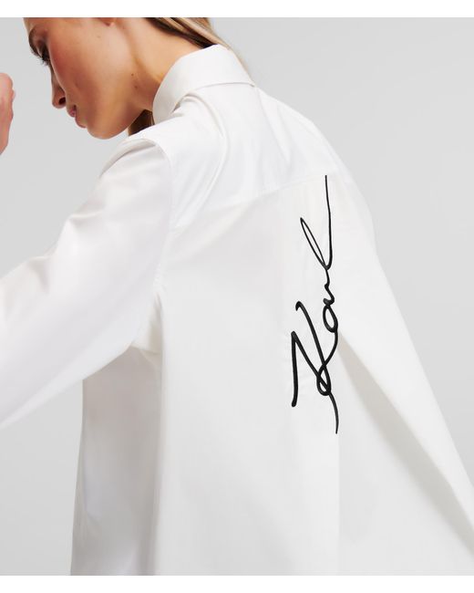 Karl Lagerfeld White Karl Signature Tunic Shirt
