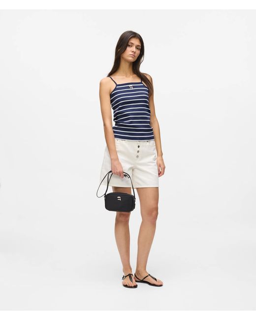 Karl Lagerfeld Blue Ikon Striped Tank Top