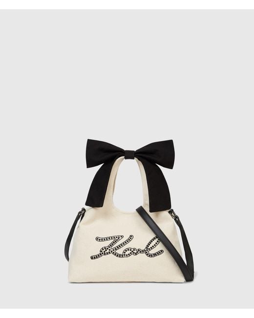 Karl Lagerfeld Black K/Signature Ribbon Bow Shopper