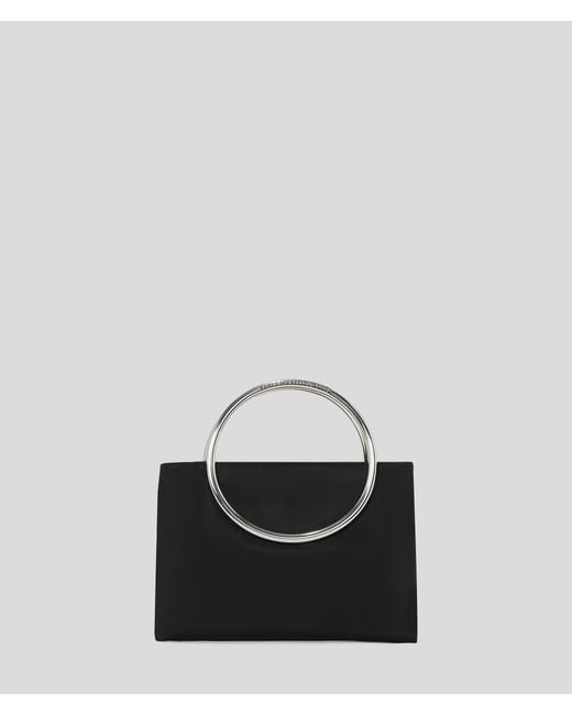 Karl Lagerfeld Black Satin Party Bag