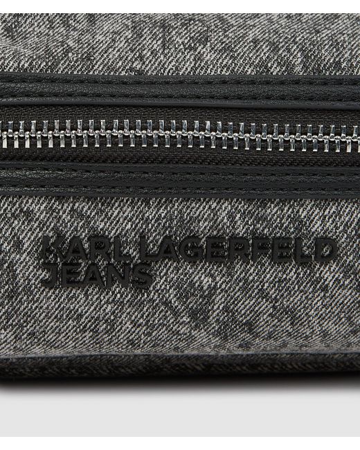KL Jeans Gray Washed Denim Belt Bag for men