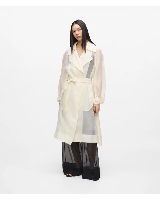 Karl Lagerfeld White Organza Trench Coat