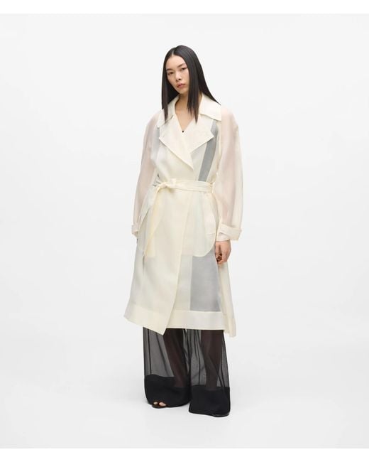 Karl Lagerfeld White Organza Trench Coat