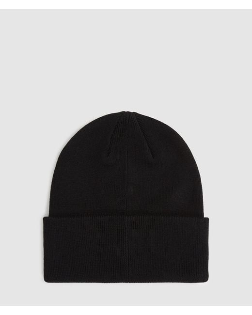Karl Lagerfeld Black Logo Beanie for men