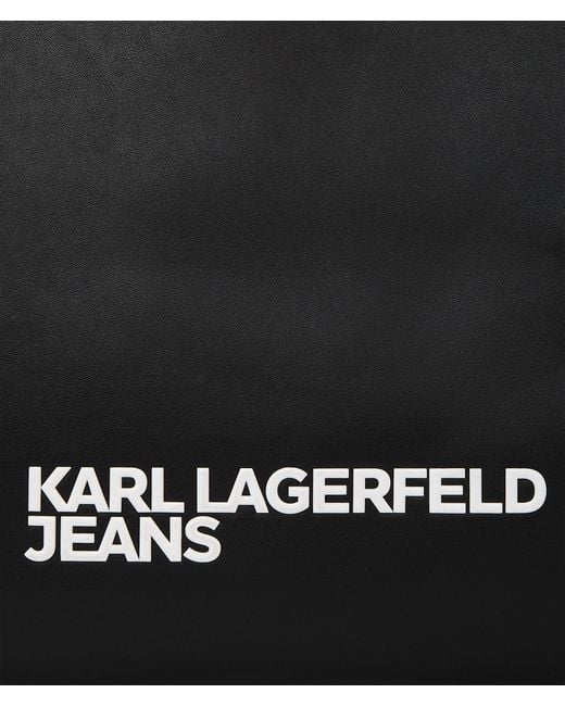 KL Jeans Black Faux-Shearling Tote Bag