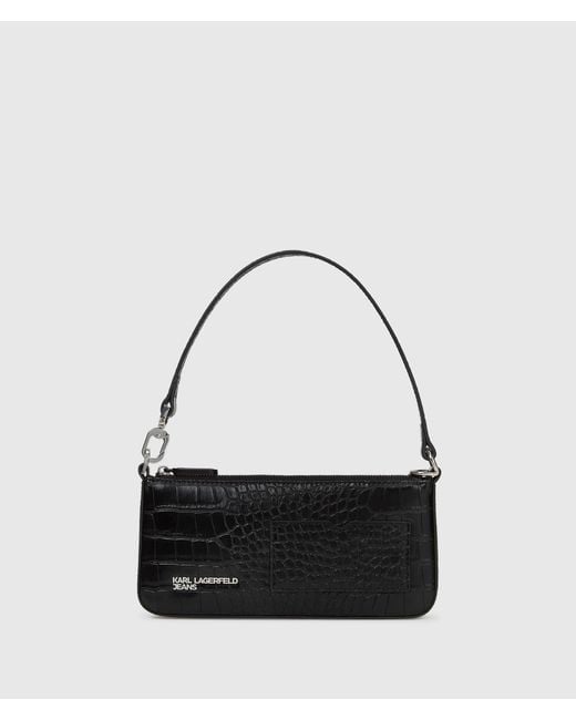 KL Jeans Black Transformable Croco Pouch