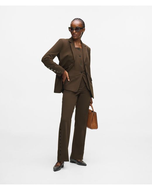 Karl Lagerfeld Brown Snap Button Blazer