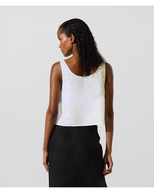 Karl Lagerfeld White Tie-Front Beach Top