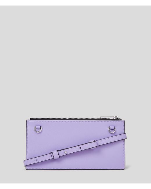 Karl Lagerfeld Purple K/signature Crossbody Wallet