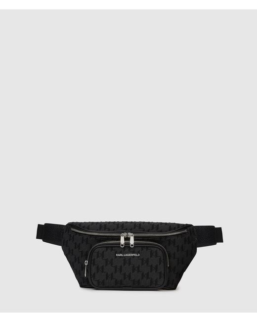 Sac Banane En Jacquard K/Monogram, Homme, Taille Karl Lagerfeld pour homme en coloris Black