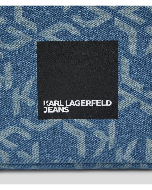 Sac Cabas En Denim Klj Monogram Karl Lagerfeld en coloris Blue