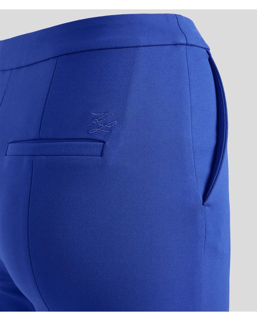 Pantalon Ajusté En Punto Karl Lagerfeld en coloris Blue