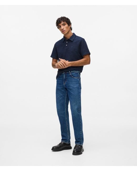 Karl Lagerfeld Blue Straight Jeans for men