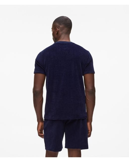 Karl Lagerfeld Blue Velvet Pajama T-Shirt for men