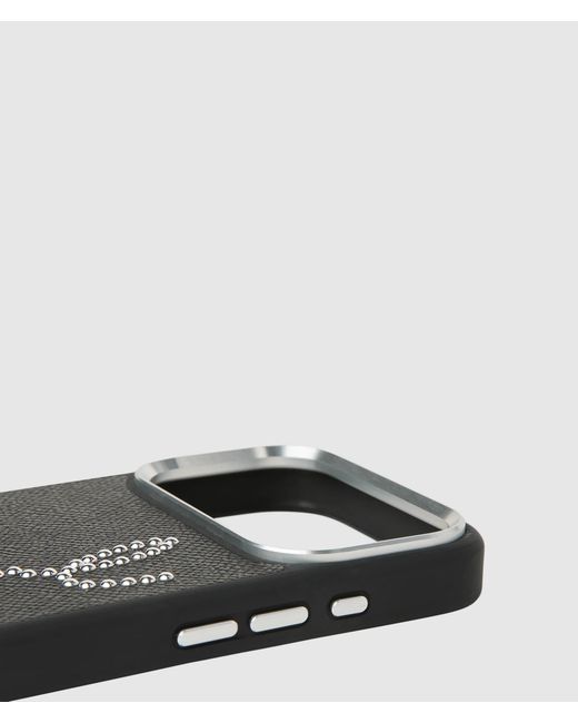 Karl Lagerfeld Black Signature Studs Iphone 17 Pro Max Case