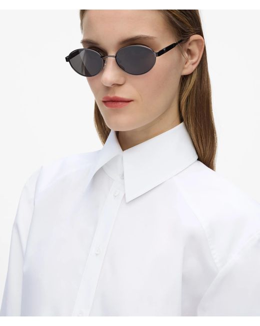 Karl Lagerfeld White Shoulder Pad Poplin Shirt