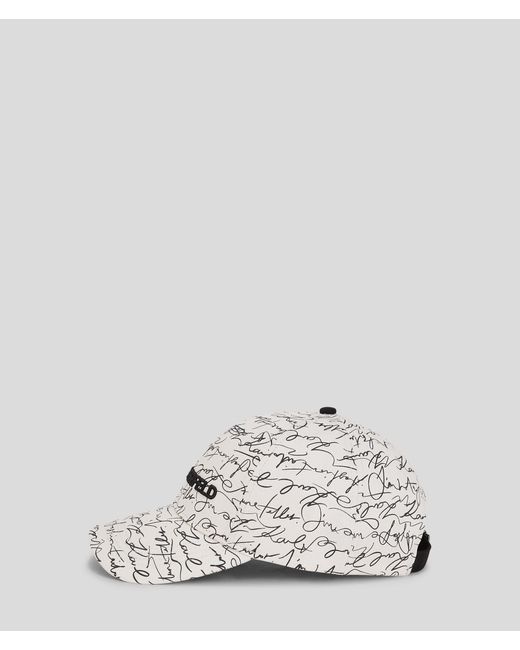 Karl Lagerfeld White K/essential Scribble Cap