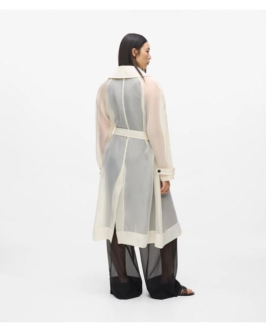 Karl Lagerfeld White Organza Trench Coat