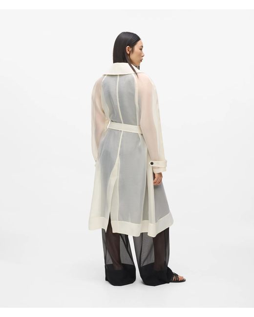 Karl Lagerfeld White Organza Trench Coat