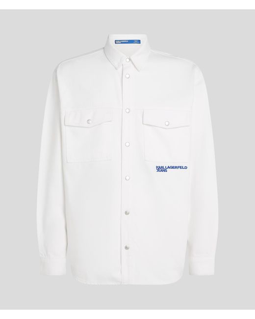 Karl Lagerfeld White Out Of The Blue Graphic Overshirt for men