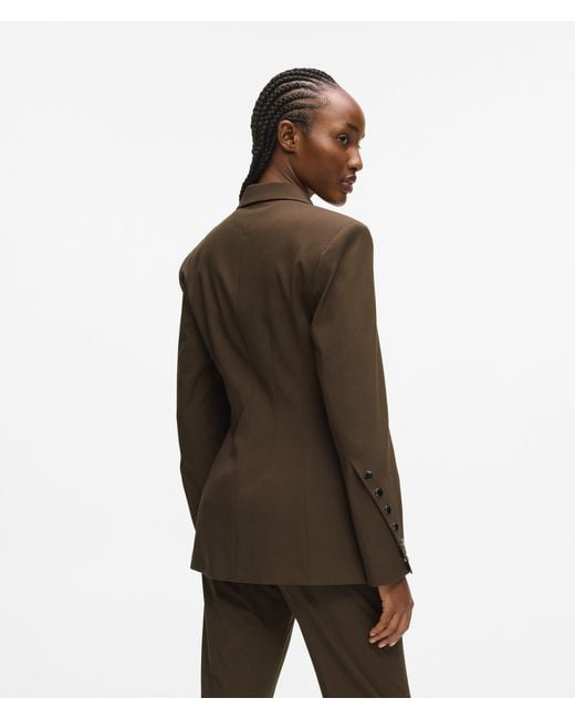 Karl Lagerfeld Brown Snap Button Blazer