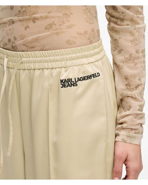 KL Jeans Natural Wide-Leg Satin Pants