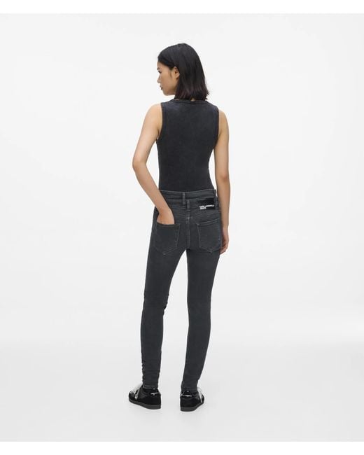 KL Jeans Blue Cutaway Waist High-Rise Skinny Jeans