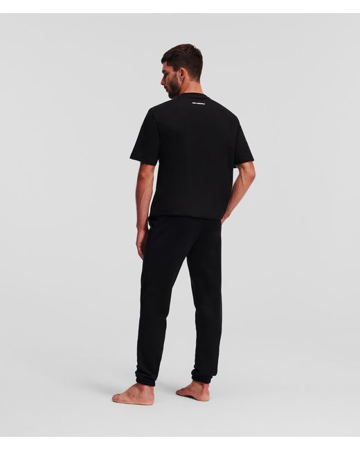 Karl Lagerfeld Black Essential Logo Joggers for men