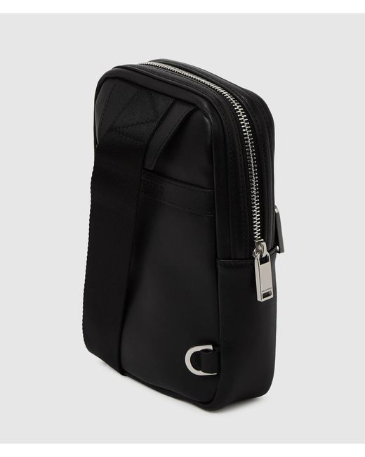 Karl Lagerfeld Black Monogram Patch Slingbag for men