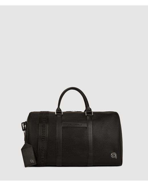 Karl Lagerfeld Black Ikon Outline Weekender Bag for men