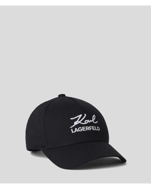 Karl Lagerfeld Black Kl Monogram Baseball Cap for men