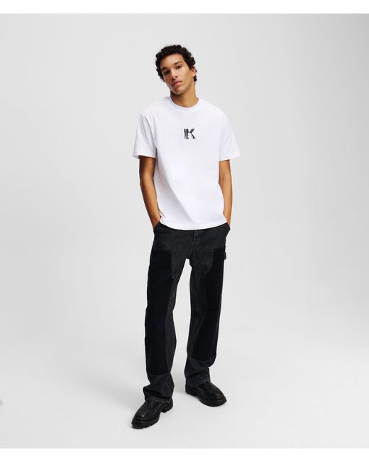 KL Jeans White K Logo T-Shirt for men