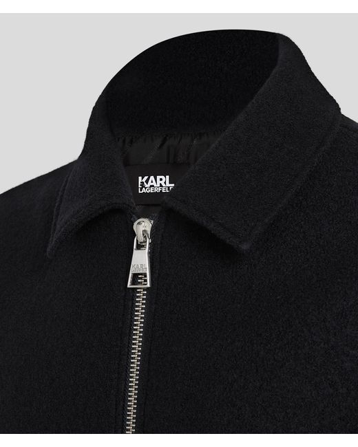 Karl Lagerfeld Black Karl Essentials Bouclé Jacket for men