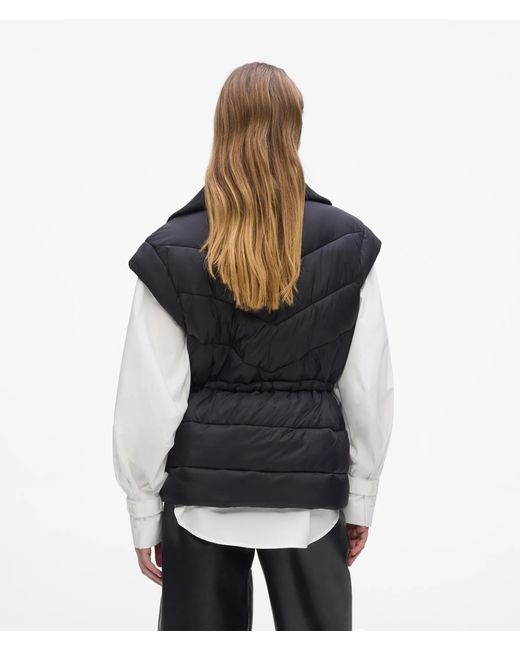 Karl Lagerfeld Black Signature Lightweight Padded Gilet
