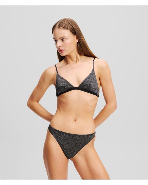 String Signature Métallique Karl Lagerfeld en coloris Gray