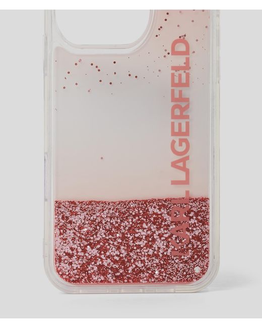 Coque Pailletée Ornée Du Logo Karl Pour Iphone 16 Pro Karl Lagerfeld en coloris Pink