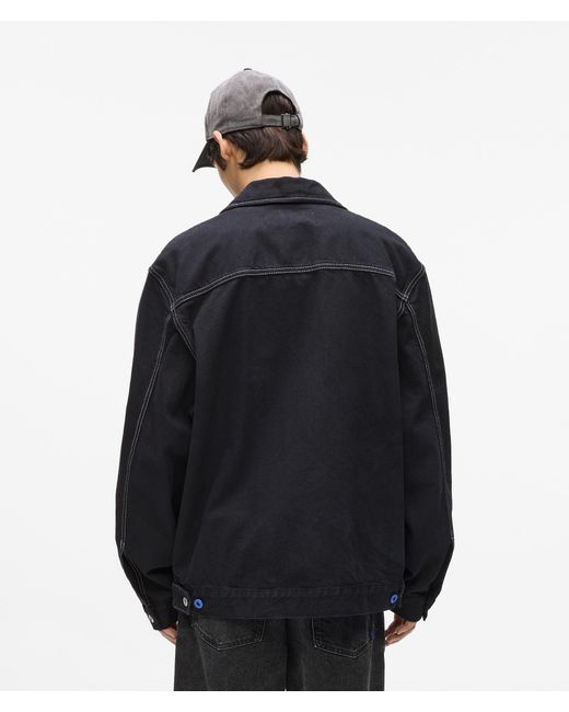 KL Jeans Blue Contrast Stitch Jacket for men