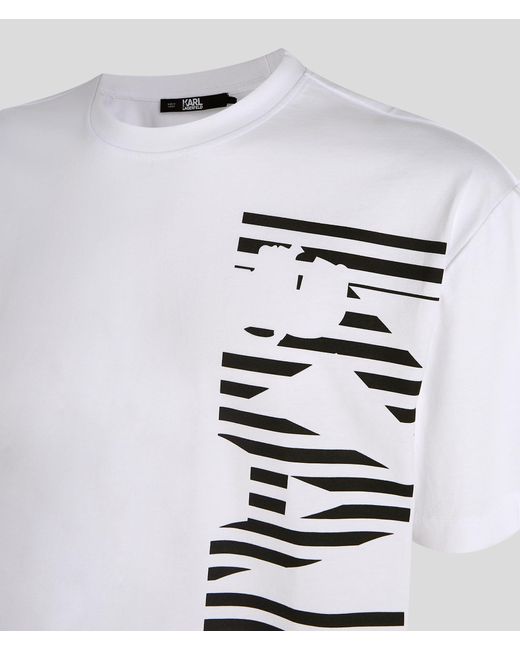 Karl Lagerfeld White Vertical Karl Logo T-shirt for men