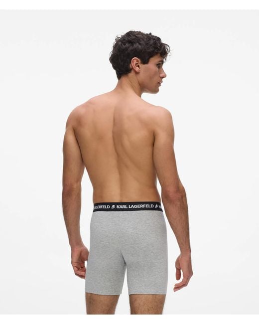Karl Lagerfeld Black Logo Long Trunks – 3-Pack for men