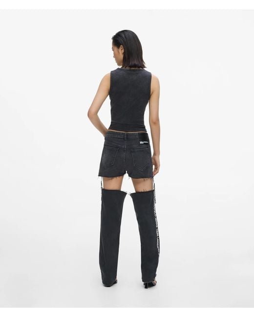 KL Jeans Blue High-Rise Cut-Out Straight Jeans