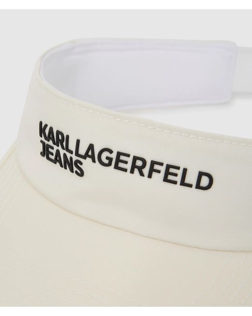 KL Jeans White Nylon Tape Logo Visor